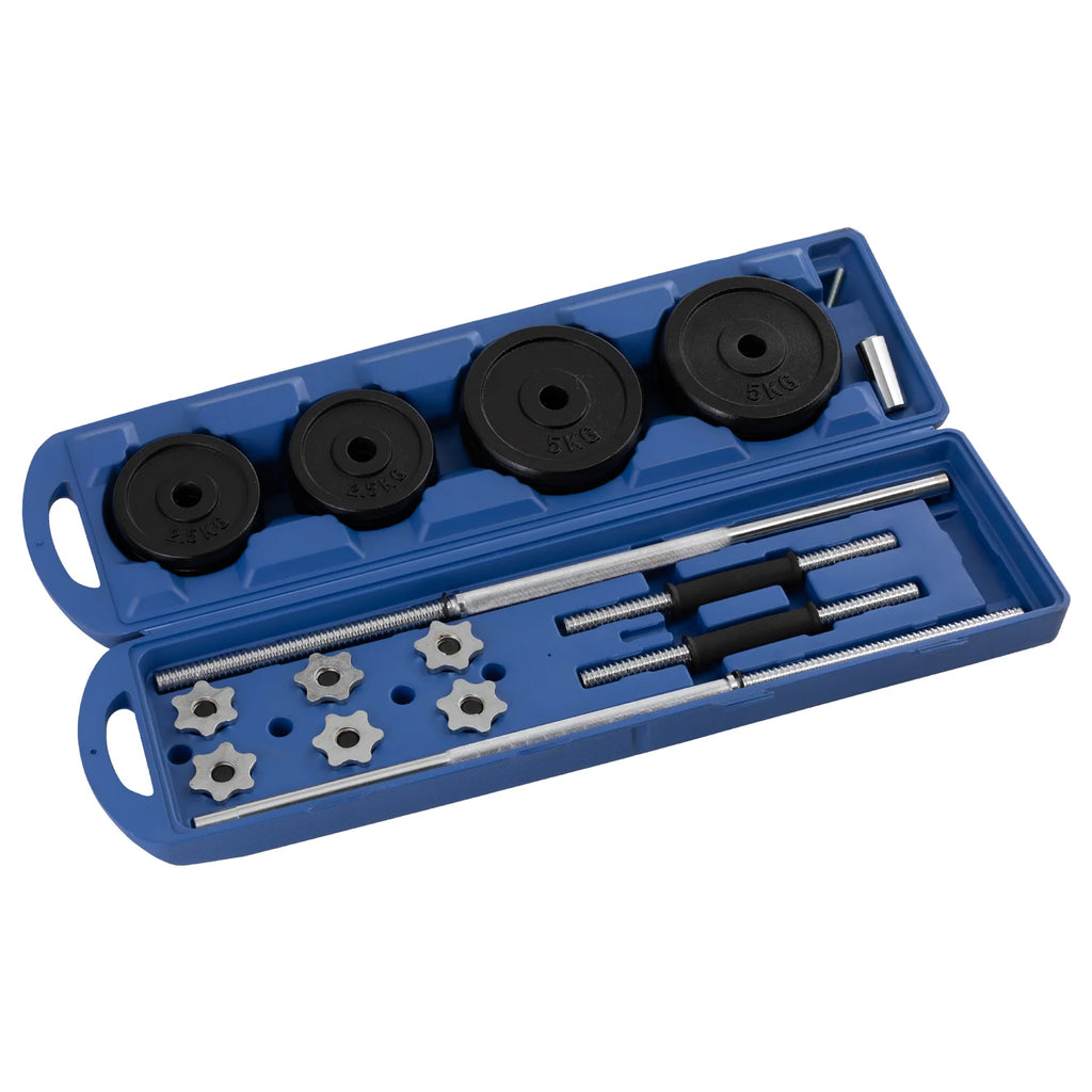 Kit De Mancuernas 50KG Black Plate Barbell - Sport Fitness 70107