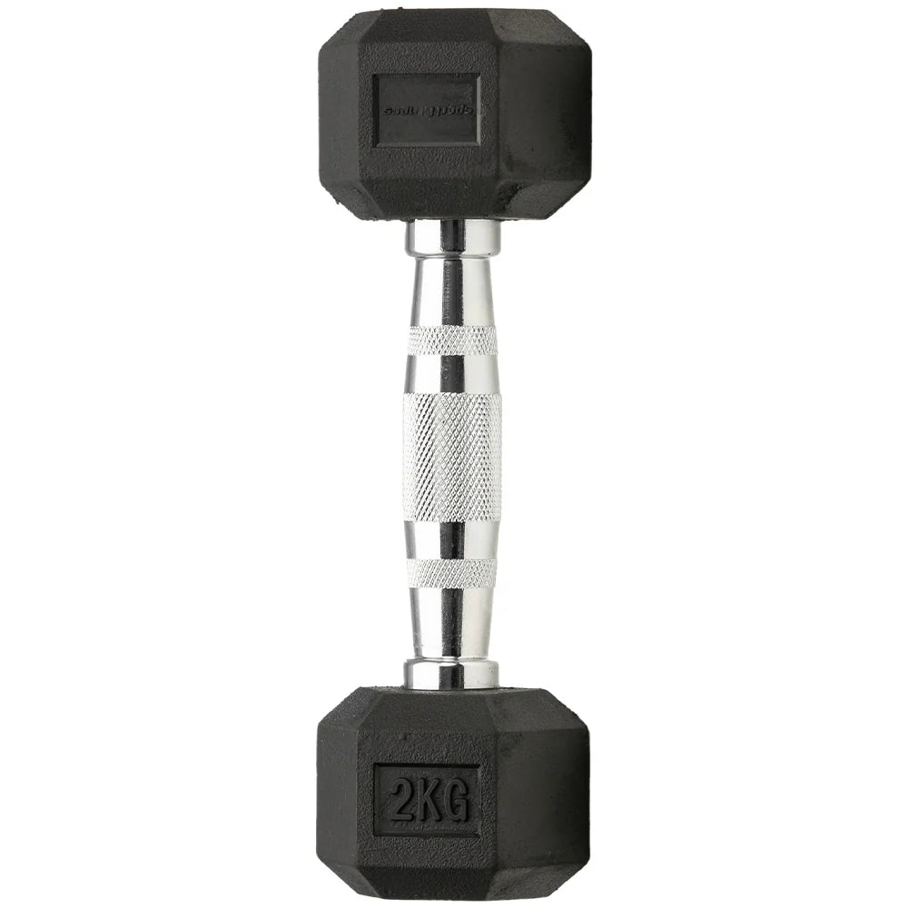 Mancuerna Encauchetada Hexagonal – De 4lb A 80lb